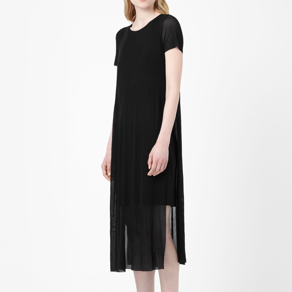 COS sheeted layered black dress